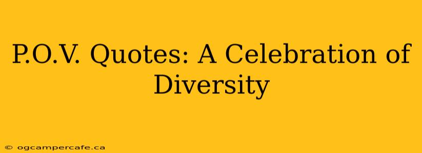 P.O.V. Quotes: A Celebration of Diversity