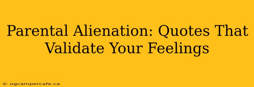 Parental Alienation: Quotes That Validate Your Feelings