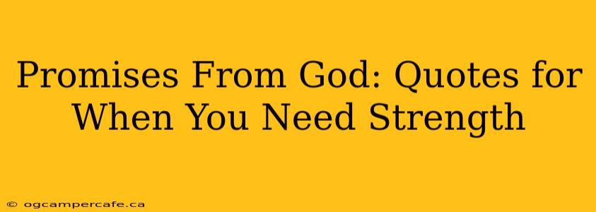Promises From God: Quotes for When You Need Strength