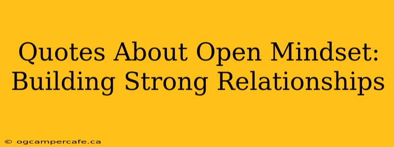 Quotes About Open Mindset:  Building Strong Relationships