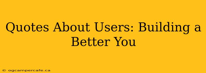 Quotes About Users: Building a Better You