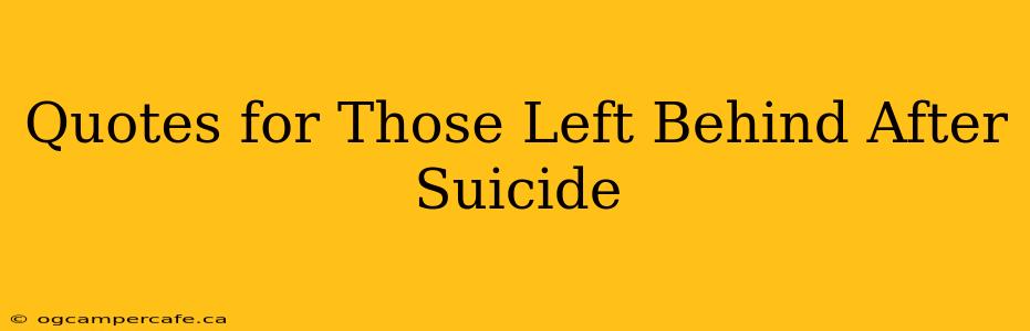 Quotes for Those Left Behind After Suicide