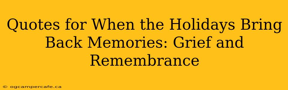Quotes for When the Holidays Bring Back Memories: Grief and Remembrance