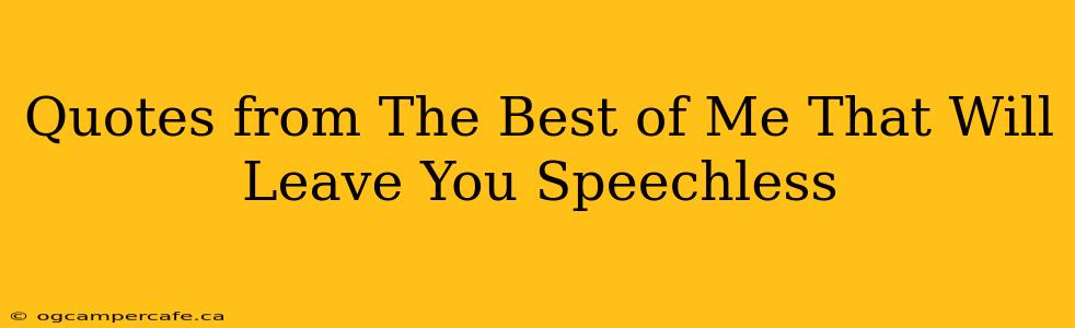 Quotes from The Best of Me That Will Leave You Speechless