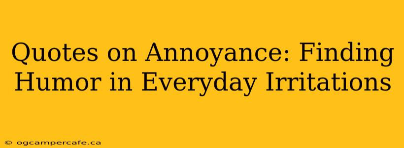 Quotes on Annoyance: Finding Humor in Everyday Irritations