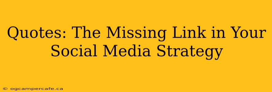 Quotes: The Missing Link in Your Social Media Strategy