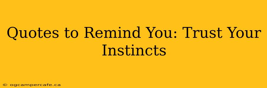 Quotes to Remind You: Trust Your Instincts