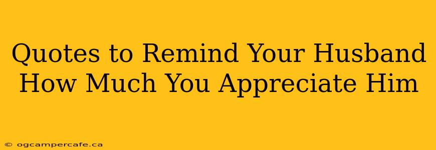 Quotes to Remind Your Husband How Much You Appreciate Him