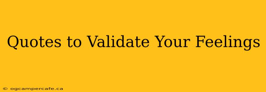 Quotes to Validate Your Feelings