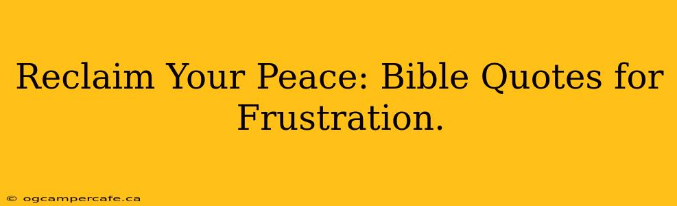 Reclaim Your Peace: Bible Quotes for Frustration.