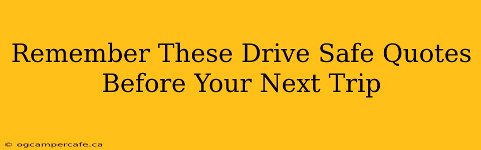 Remember These Drive Safe Quotes Before Your Next Trip