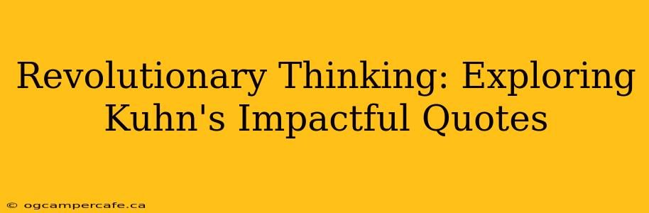 Revolutionary Thinking: Exploring Kuhn's Impactful Quotes
