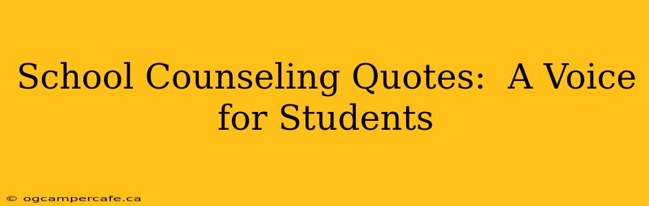 School Counseling Quotes:  A Voice for Students
