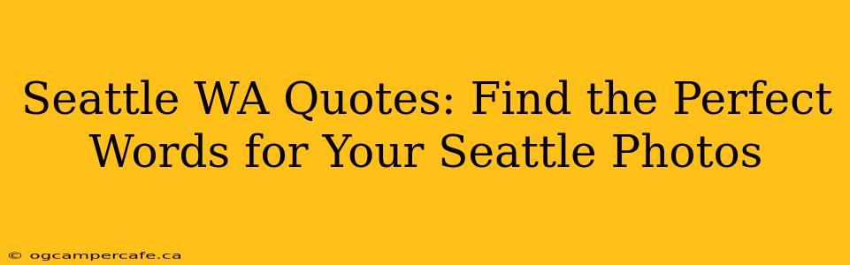 Seattle WA Quotes: Find the Perfect Words for Your Seattle Photos