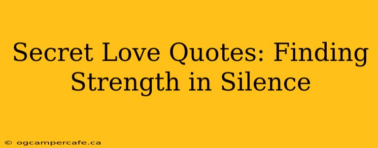 Secret Love Quotes: Finding Strength in Silence