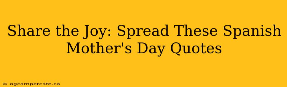 Share the Joy: Spread These Spanish Mother's Day Quotes
