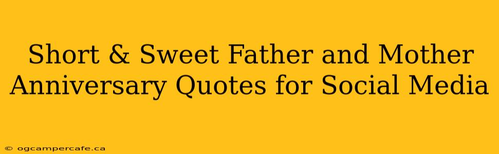 Short & Sweet Father and Mother Anniversary Quotes for Social Media
