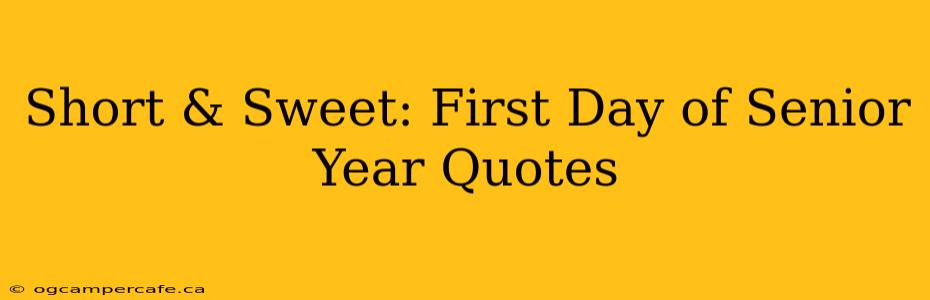 Short & Sweet: First Day of Senior Year Quotes