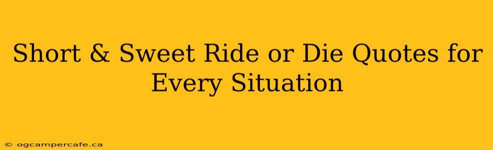 Short & Sweet Ride or Die Quotes for Every Situation