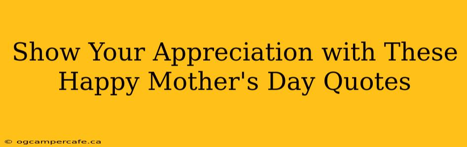 Show Your Appreciation with These Happy Mother's Day Quotes