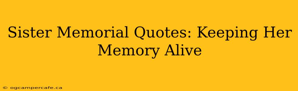 Sister Memorial Quotes: Keeping Her Memory Alive