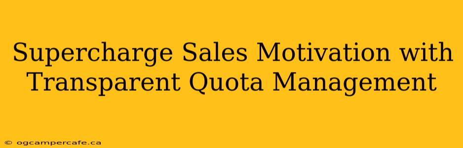 Supercharge Sales Motivation with Transparent Quota Management