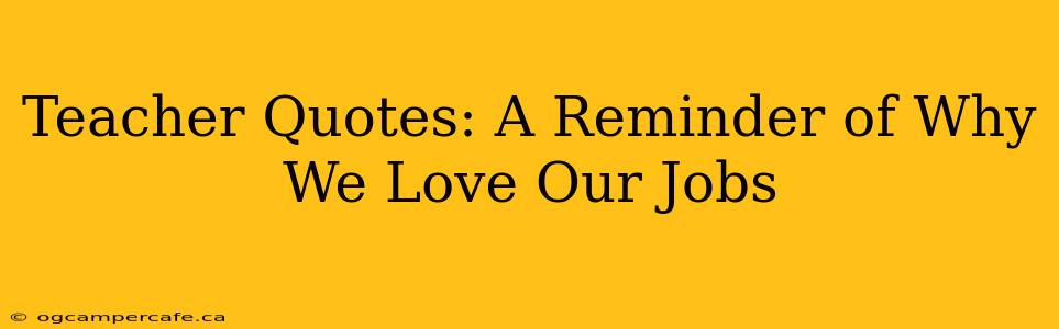 Teacher Quotes: A Reminder of Why We Love Our Jobs