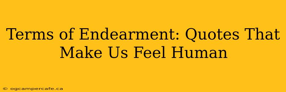 Terms of Endearment: Quotes That Make Us Feel Human
