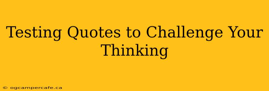 Testing Quotes to Challenge Your Thinking