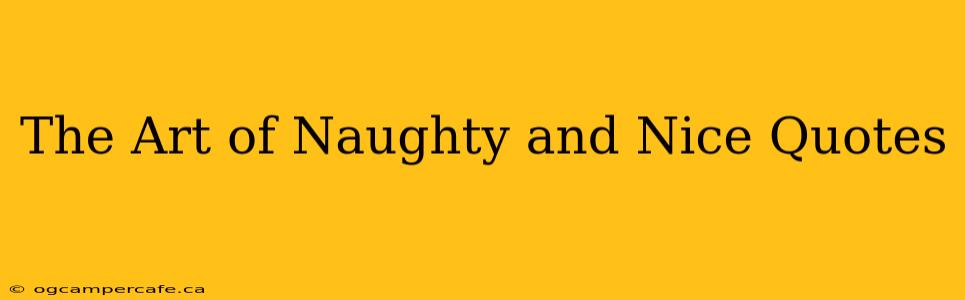 The Art of Naughty and Nice Quotes