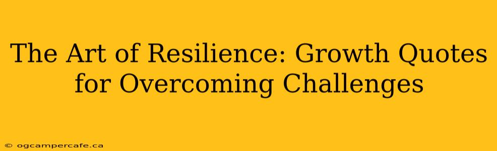 The Art of Resilience: Growth Quotes for Overcoming Challenges