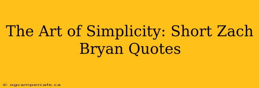 The Art of Simplicity: Short Zach Bryan Quotes