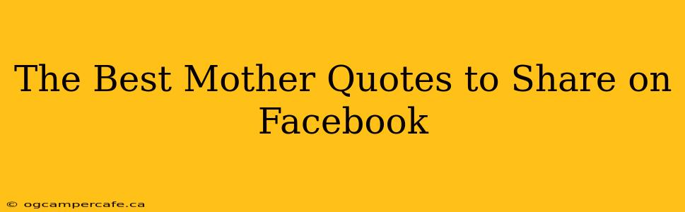 The Best Mother Quotes to Share on Facebook