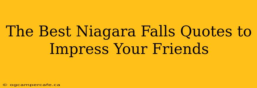 The Best Niagara Falls Quotes to Impress Your Friends
