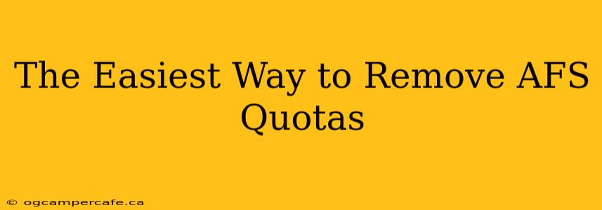 The Easiest Way to Remove AFS Quotas