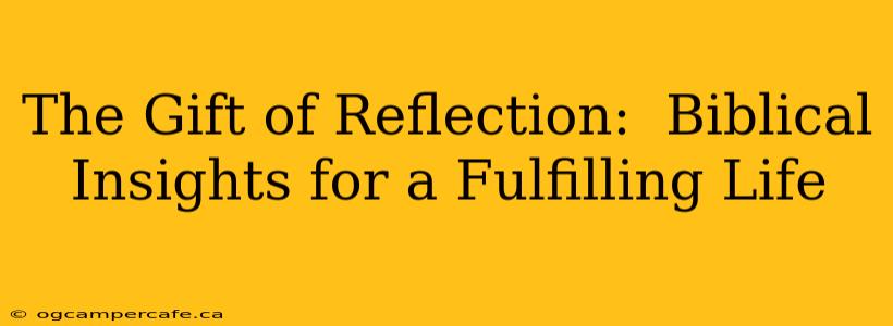 The Gift of Reflection:  Biblical Insights for a Fulfilling Life