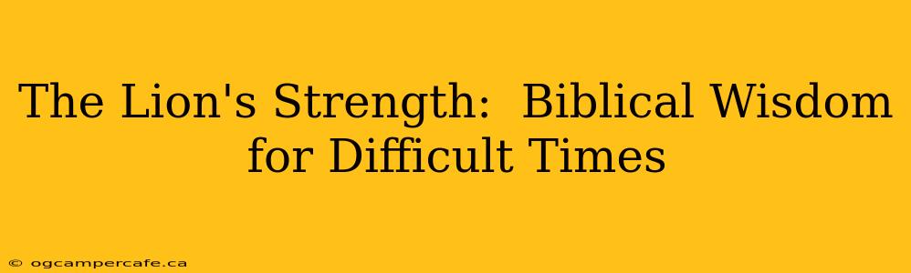 The Lion's Strength:  Biblical Wisdom for Difficult Times