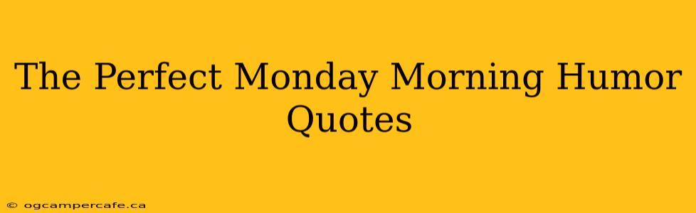 The Perfect Monday Morning Humor Quotes