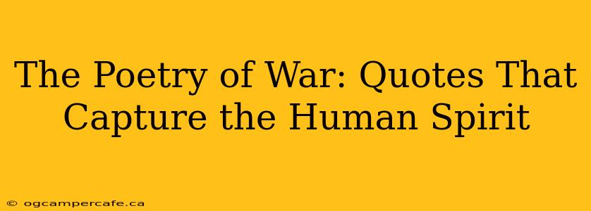 The Poetry of War: Quotes That Capture the Human Spirit