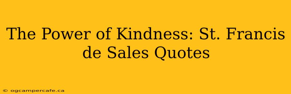 The Power of Kindness: St. Francis de Sales Quotes