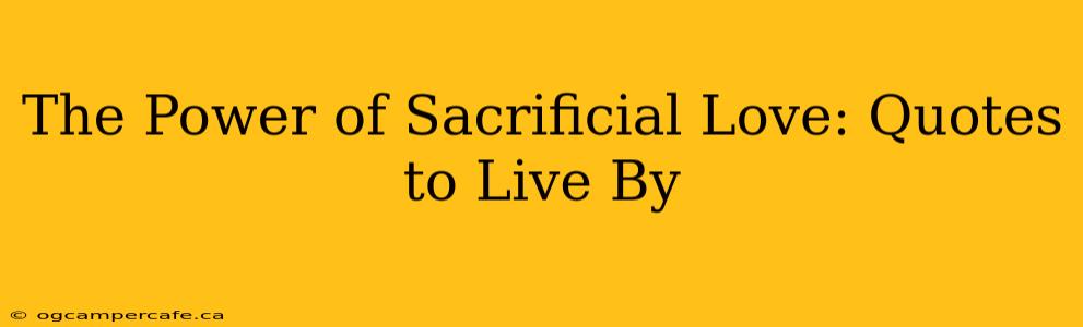 The Power of Sacrificial Love: Quotes to Live By