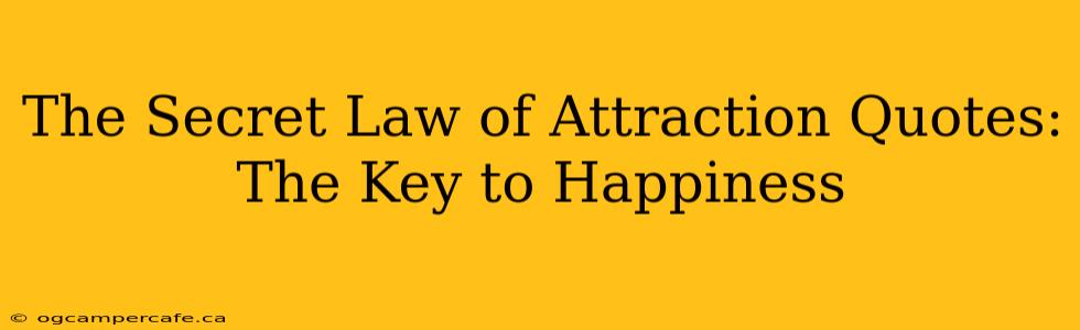 The Secret Law of Attraction Quotes: The Key to Happiness