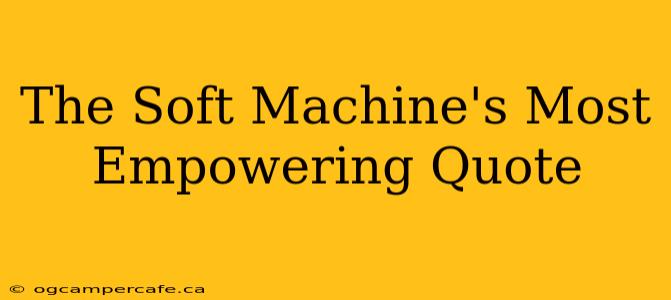 The Soft Machine's Most Empowering Quote