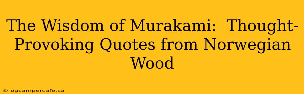 The Wisdom of Murakami:  Thought-Provoking Quotes from Norwegian Wood