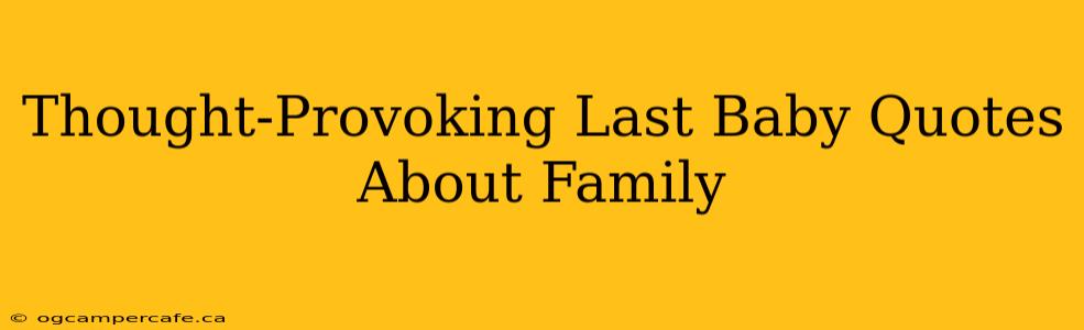 Thought-Provoking Last Baby Quotes About Family