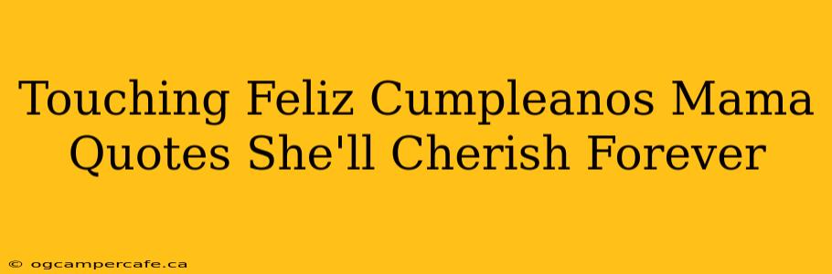 Touching Feliz Cumpleanos Mama Quotes She'll Cherish Forever