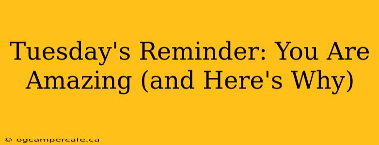 Tuesday's Reminder: You Are Amazing (and Here's Why)