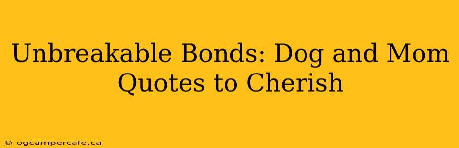 Unbreakable Bonds: Dog and Mom Quotes to Cherish