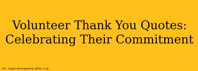 Volunteer Thank You Quotes: Celebrating Their Commitment