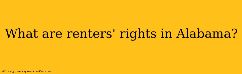 What are renters' rights in Alabama?